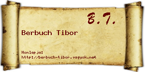 Berbuch Tibor névjegykártya